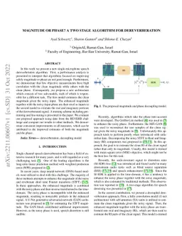 Magnitude or Phase? A Two Stage Algorithm for Dereverberation