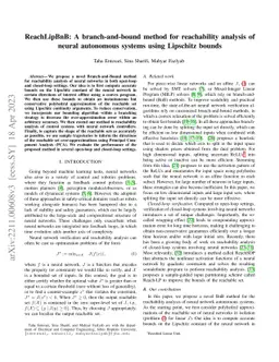 ReachLipBnB: A branch-and-bound method for reachability analysis of
  neural autonomous systems using Lipschitz bounds