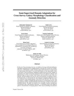 Semi-Supervised Domain Adaptation for Cross-Survey Galaxy Morphology
  Classification and Anomaly Detection