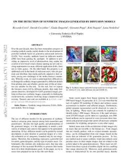 On the detection of synthetic images generated by diffusion models
