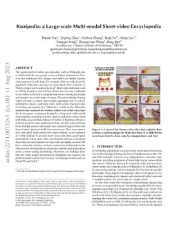 Kuaipedia: a Large-scale Multi-modal Short-video Encyclopedia