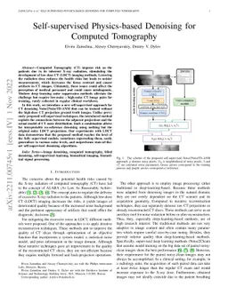 Self-supervised Physics-based Denoising for Computed Tomography