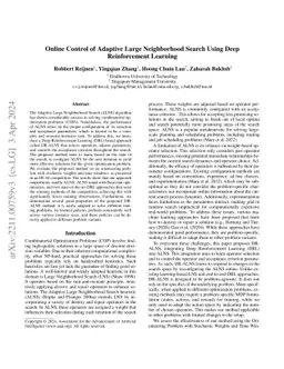 Online Control of Adaptive Large Neighborhood Search using Deep
  Reinforcement Learning