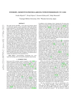 InterMPL: Momentum Pseudo-Labeling with Intermediate CTC Loss