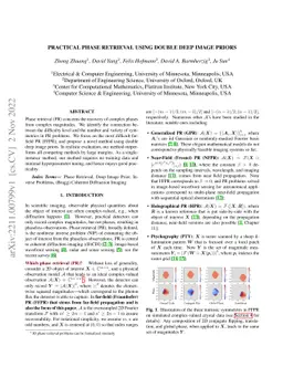 Practical Phase Retrieval Using Double Deep Image Priors