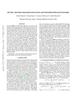 BECTRA: Transducer-based End-to-End ASR with BERT-Enhanced Encoder