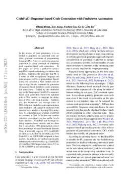 CodePAD: Sequence-based Code Generation with Pushdown Automaton