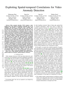 Exploiting Spatial-temporal Correlations for Video Anomaly Detection
