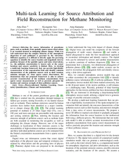 Multi-task Learning for Source Attribution and Field Reconstruction for
  Methane Monitoring