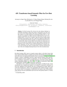 tSF: Transformer-based Semantic Filter for Few-Shot Learning