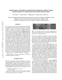 LightVessel: Exploring Lightweight Coronary Artery Vessel Segmentation
  via Similarity Knowledge Distillation