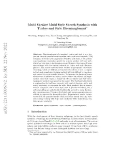 Multi-Speaker Multi-Style Speech Synthesis with Timbre and Style
  Disentanglement