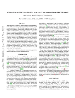 Audio-visual speech enhancement with a deep Kalman filter generative
  model