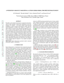 A weighted-variance variational autoencoder model for speech enhancement