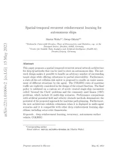 Spatial-temporal recurrent reinforcement learning for autonomous ships