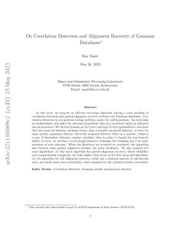 On Correlation Detection and Alignment Recovery of Gaussian Databases