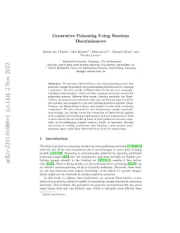 Generative Poisoning Using Random Discriminators