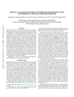 DSPGAN: a GAN-based universal vocoder for high-fidelity TTS by
  time-frequency domain supervision from DSP