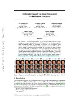 Entropic Neural Optimal Transport via Diffusion Processes