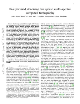 Unsupervised denoising for sparse multi-spectral computed tomography