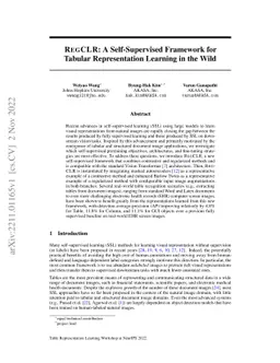 RegCLR: A Self-Supervised Framework for Tabular Representation Learning
  in the Wild