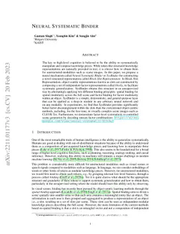 Neural Systematic Binder