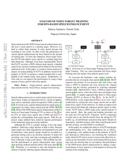 Analysis of Noisy-target Training for DNN-based speech enhancement