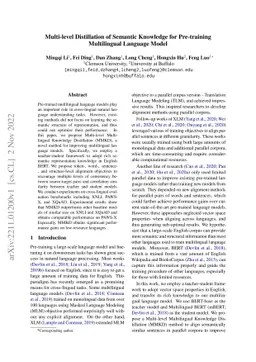 Multi-level Distillation of Semantic Knowledge for Pre-training
  Multilingual Language Model