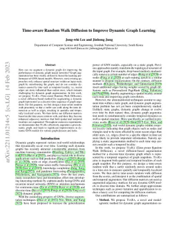 Time-aware Random Walk Diffusion to Improve Dynamic Graph Learning