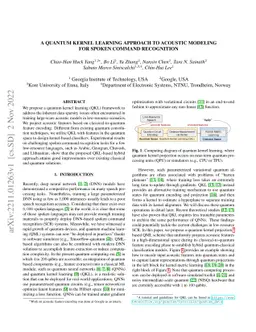 A Quantum Kernel Learning Approach to Acoustic Modeling for Spoken
  Command Recognition