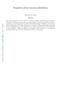 Properties of the Concrete distribution