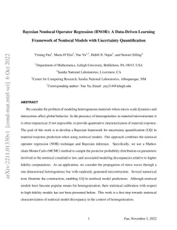 Bayesian Nonlocal Operator Regression (BNOR): A Data-Driven Learning
  Framework of Nonlocal Models with Uncertainty Quantification