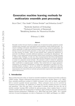 Generative machine learning methods for multivariate ensemble
  post-processing