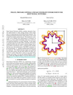 POLICE: Provably Optimal Linear Constraint Enforcement for Deep Neural
  Networks