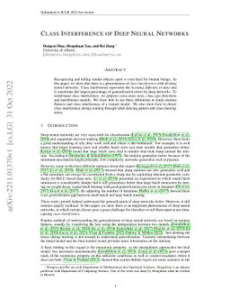 Class Interference of Deep Neural Networks