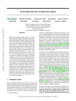 On the Informativeness of Supervision Signals