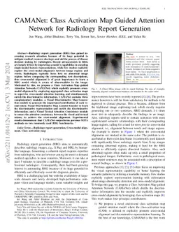 CAMANet: Class Activation Map Guided Attention Network for Radiology
  Report Generation