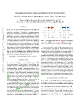 Towards Zero-Shot Code-Switched Speech Recognition