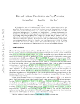 Fair and Optimal Classification via Post-Processing