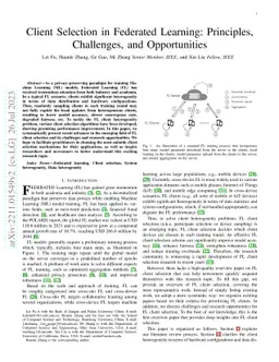 Client Selection in Federated Learning: Principles, Challenges, and
  Opportunities