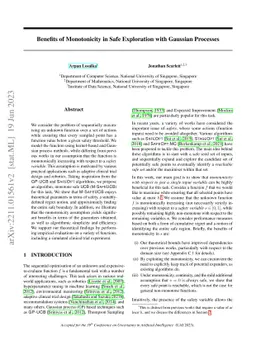 Benefits of Monotonicity in Safe Exploration with Gaussian Processes