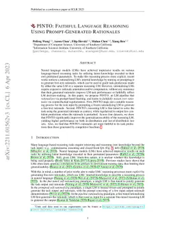 PINTO: Faithful Language Reasoning Using Prompt-Generated Rationales