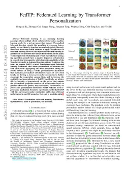 FedTP: Federated Learning by Transformer Personalization