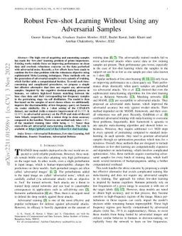 Robust Few-shot Learning Without Using any Adversarial Samples