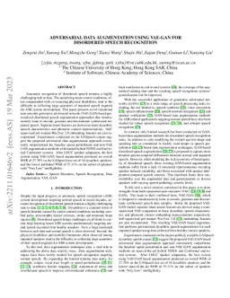 Adversarial Data Augmentation Using VAE-GAN for Disordered Speech
  Recognition