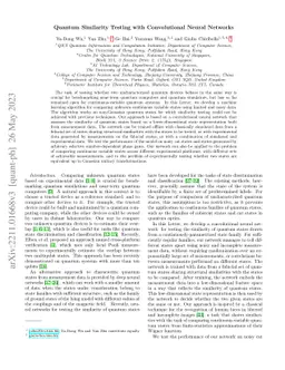 Quantum Similarity Testing with Convolutional Neural Networks