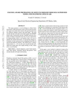 Channel-Aware Pretraining of Joint Encoder-Decoder Self-Supervised Model
  for Telephonic-Speech ASR