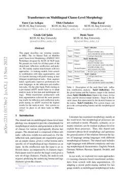 Transformers on Multilingual Clause-Level Morphology