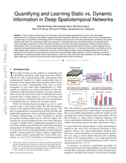 Quantifying and Learning Static vs. Dynamic Information in Deep
  Spatiotemporal Networks
