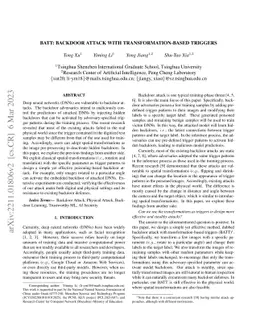 BATT: Backdoor Attack with Transformation-based Triggers